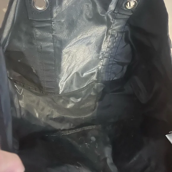 Thirty-One Black Tote with Striped Handles - Picture 5 of 10